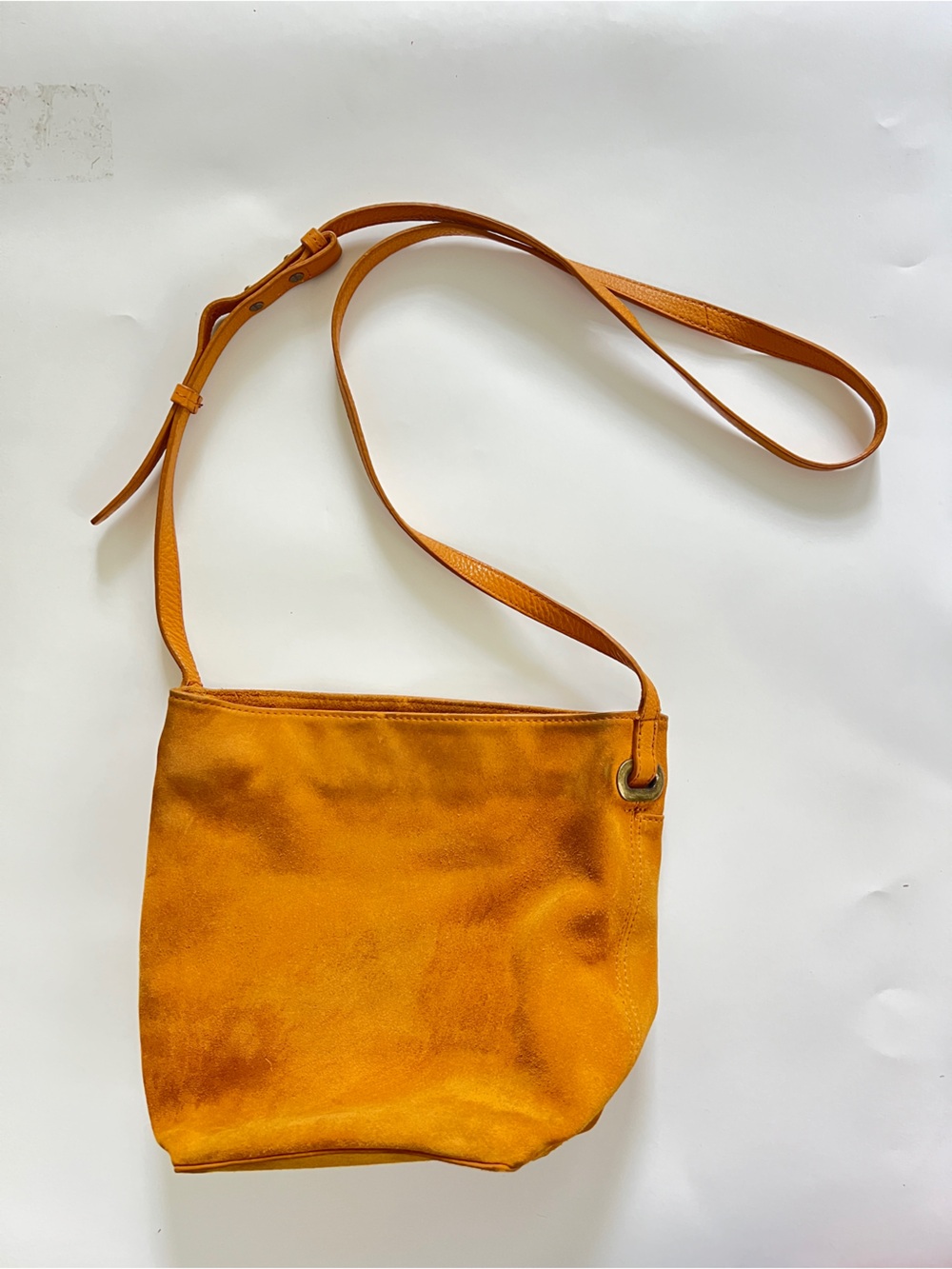 Lucky Brand mustard, yellow Suede Crossbody Bag